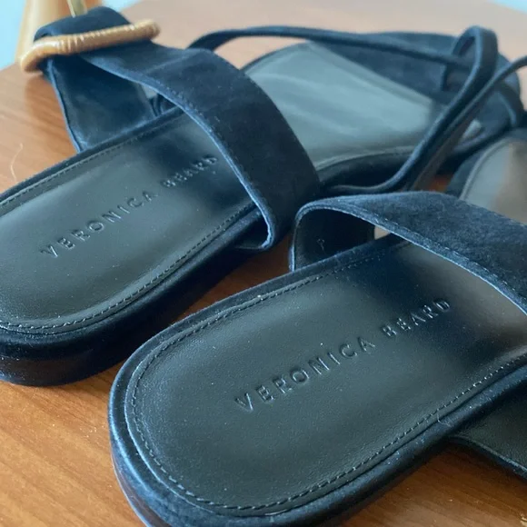 Veronica Beard Salva Strappy Slip On Buckled Sandals - Picture 6 of 9